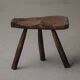 Milking stool in solid wood, Folk art, Cévennes, around 1900