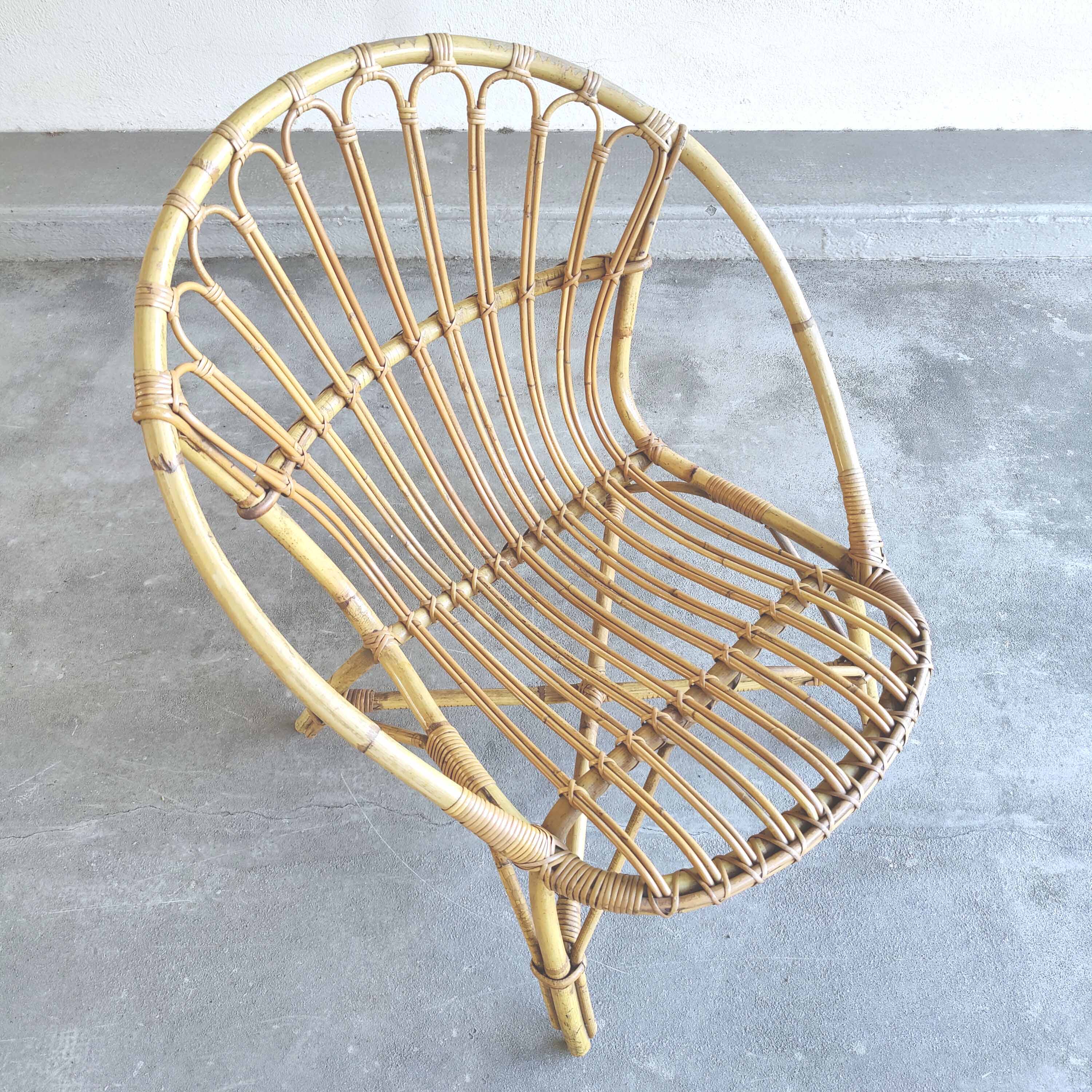Vintage rattan armchair