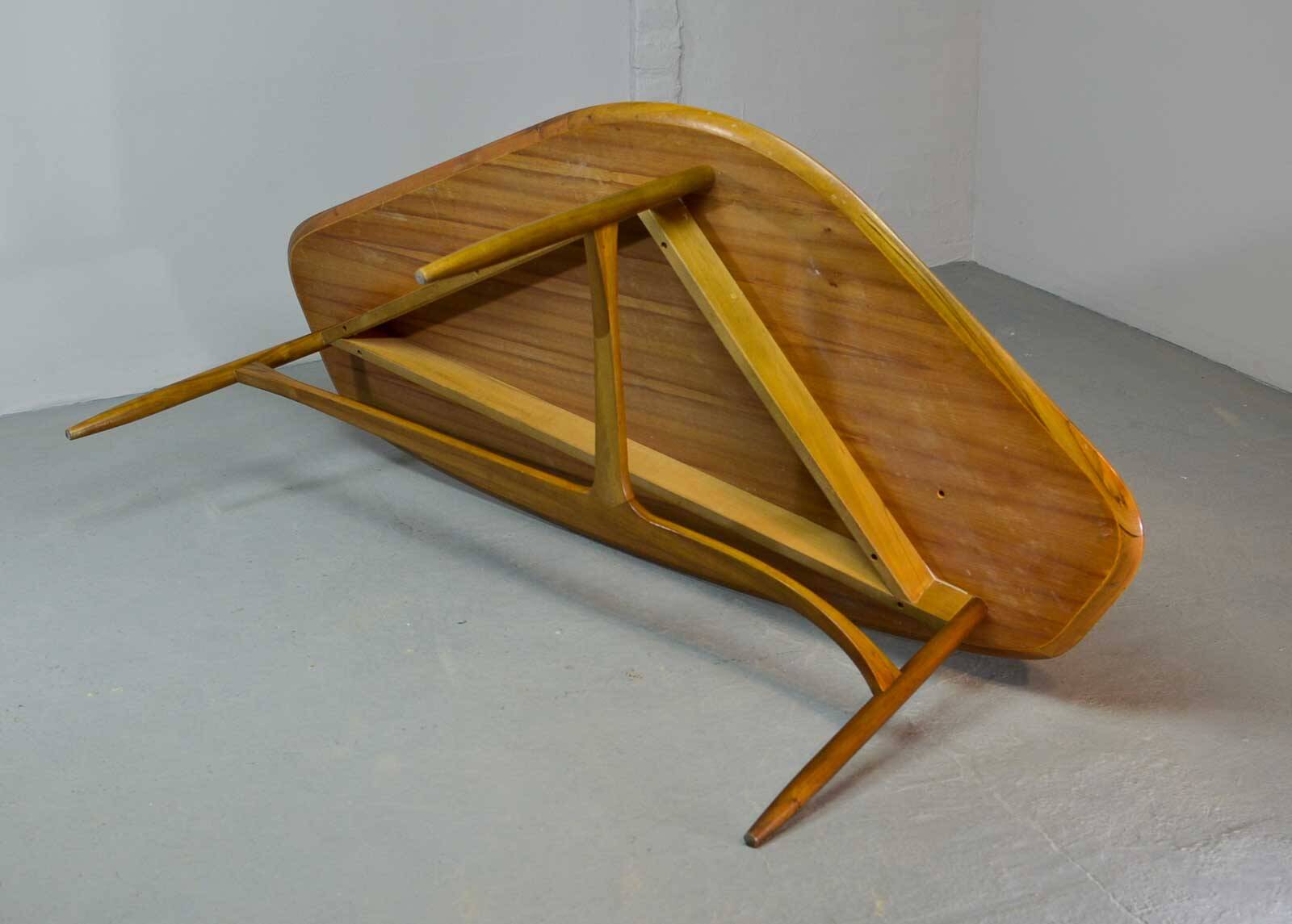 Table basse en forme de rein laquée de forme libre Svante Skogh, Suède, années 1960