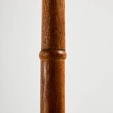 Oak and brass floor lamp