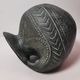 Vintage native american jug pot with geometric patterns in green / gray tones