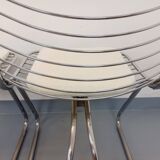 Set of 4 vintage Italian Gastone Rinaldi style chairs in chrome metal