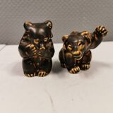 Two Royal Danish porcelain bears by Knud Kyhn