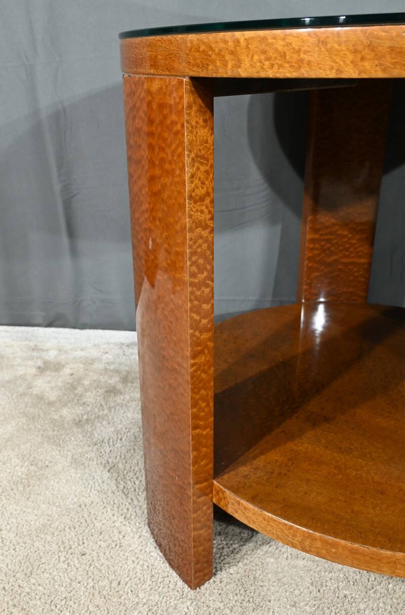 Table Guéridon en Loupe d’Amboine, Art Déco – 1930