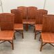 Vintage tropical boho rattan dining chairs