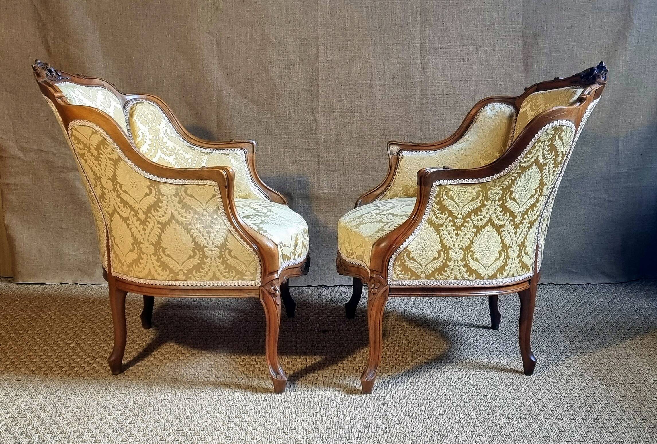 Pair of Louis XV style armchairs