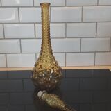 Amber bottle bubbled glass