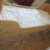 Retractable sofa bed of the Austrian Tyrole in natural wood