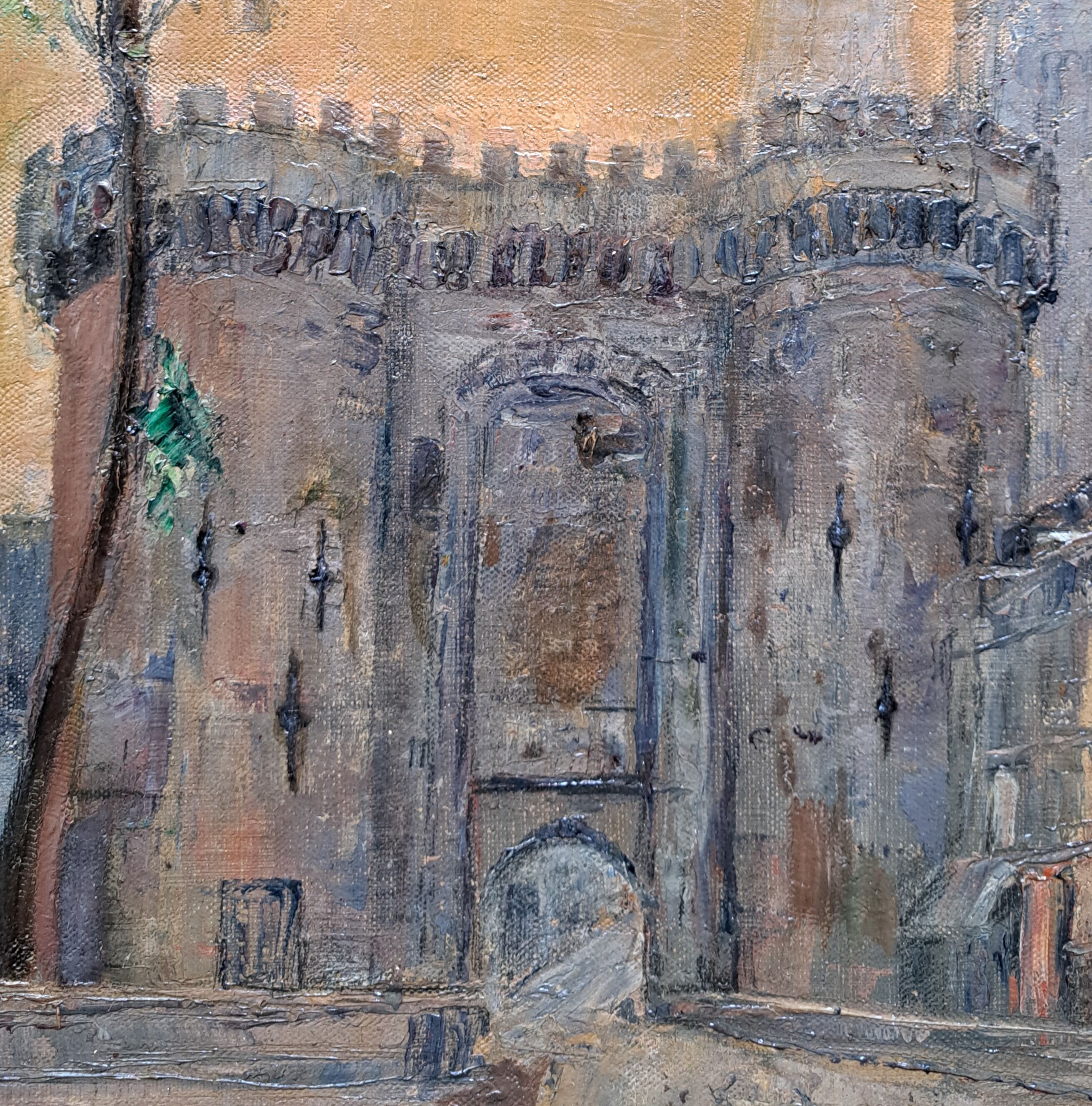 Impressionist and materialist painting - Porte Guillaume and Chartres Cathedral, 1888