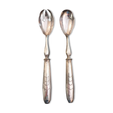 Pair of salad servers. silver plated. art deco