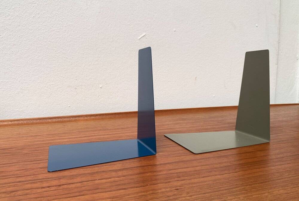 Mid-century German colourful minimalist metal bookends by Soennecken, 1960s, set of 16.