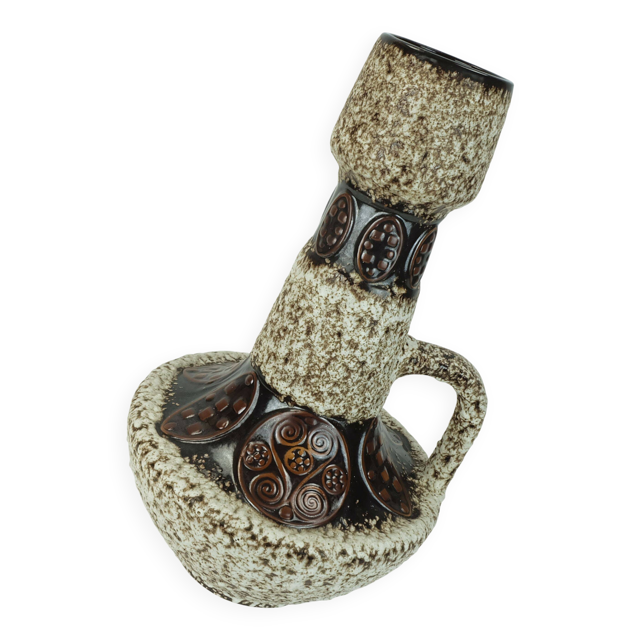large FLOOR VASE 1970s fat lava glaze ornamental decor model 100