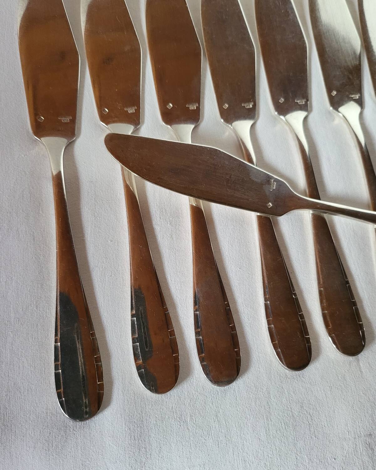 12 Couteaux à Poisson Argental Métal Argenté