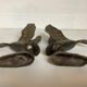 Pair of two-tone brass bird bookends