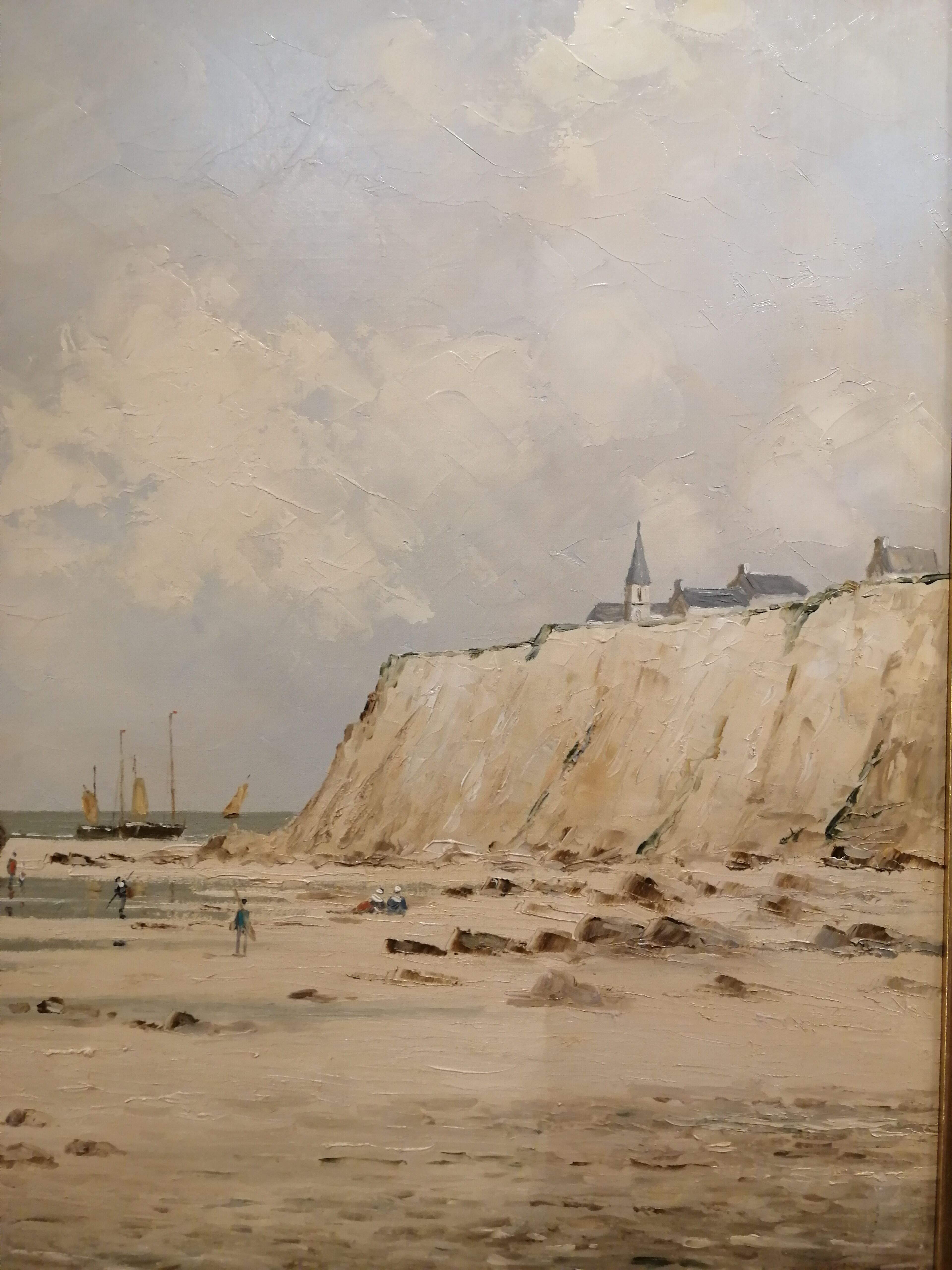 Painting entitled "the cliff at low tide" by Pierre Stefani