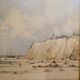 Painting entitled "the cliff at low tide" by Pierre Stefani