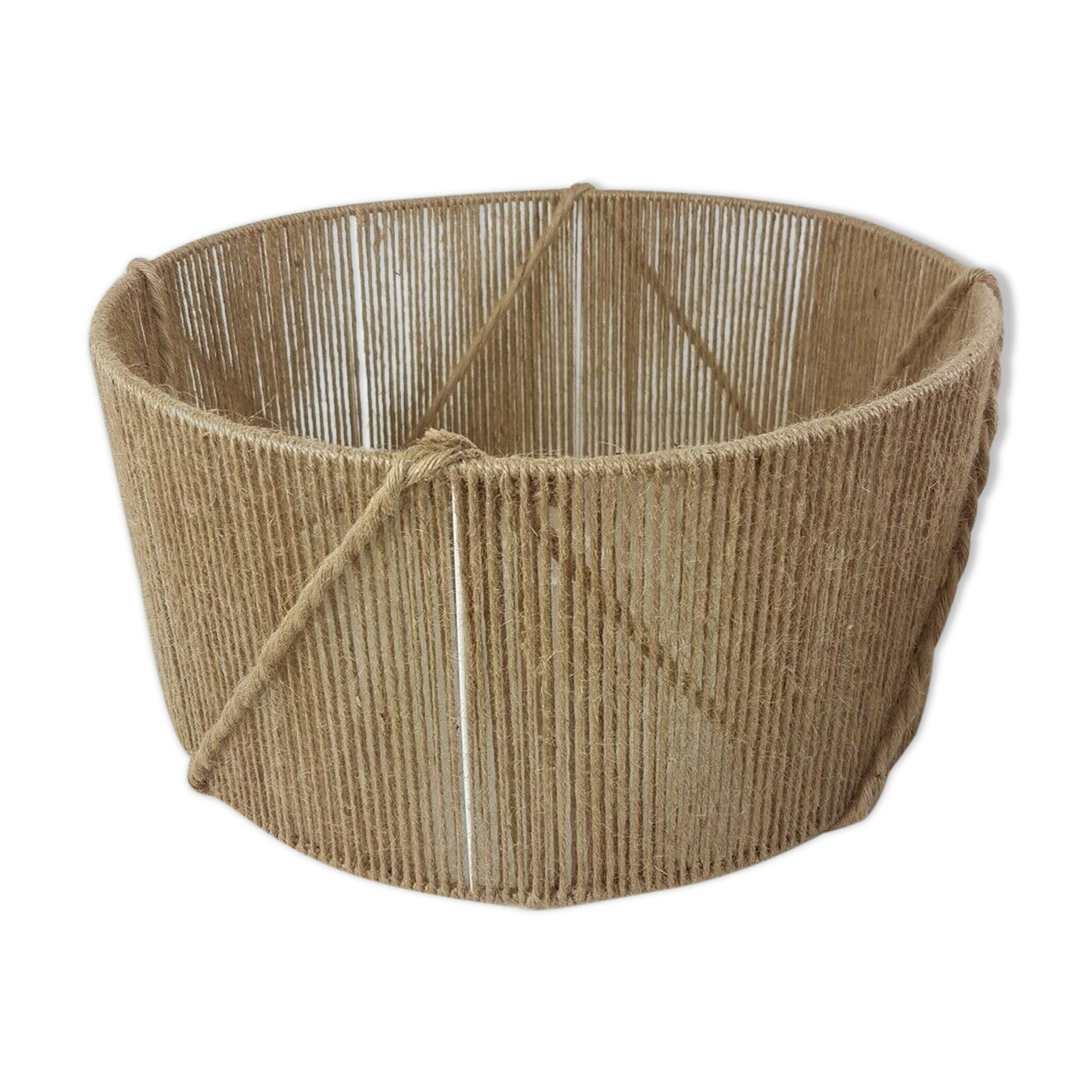 Abat-jour cylindre fabriqué en corde de jute n°2