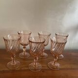 6 small Rosaline glasses