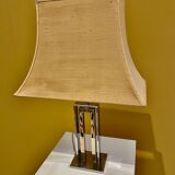 Lampe de table en chrome et laiton, Italie 1970's