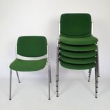 Set of 6 G.Piretti chairs for Castelli