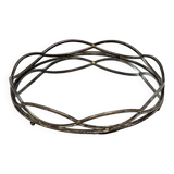 Round Tray In Silver Metal And Mirror