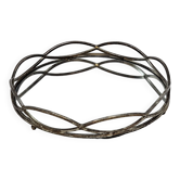 Round Tray In Silver Metal And Mirror