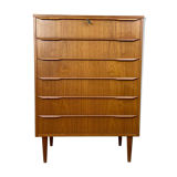 Scandinavian chest of drawers 6 vintage teak drawers, 60s