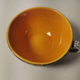 2 Vintage ceramic cups signed Tess boat decor in enamels