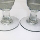 2 old bistro absinthe glasses blown glass on feet 16 cm collection