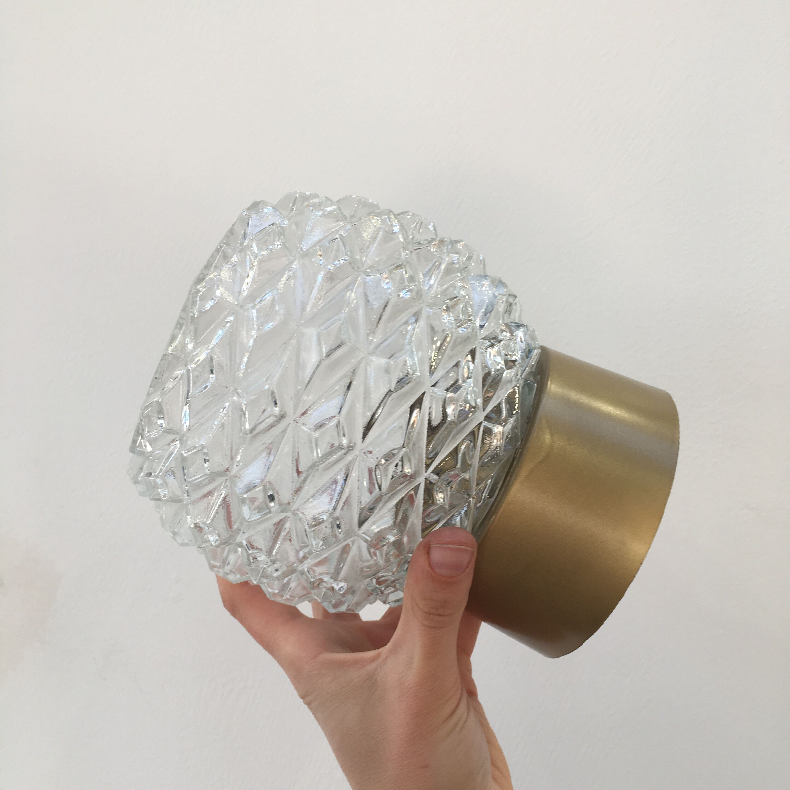 Molded glass wall lamp