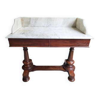 Old dressing table in mahogany and marble of the nineteenth century