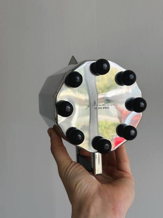 Garance Vallée for Monoprix. Chrome-plated metal and wood teapot