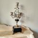 Old candelabra 4 burners in bronze brass and marble, French torches Napoleon III