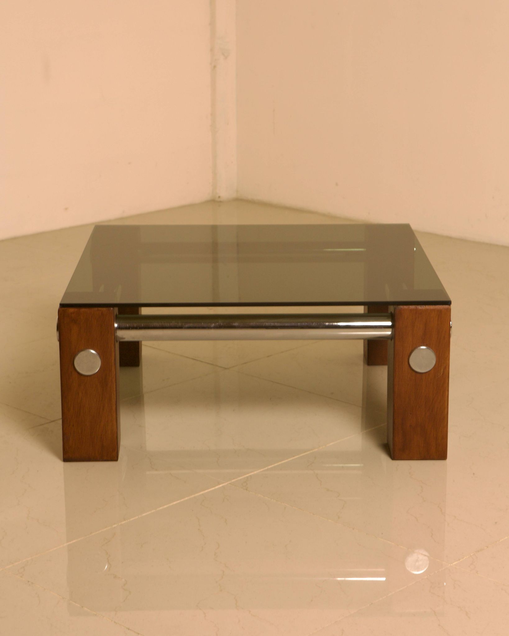Coffee table in wood and smoked glass by Martin Visser for Spectrum 60s