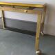Gold metal and wood coffee table