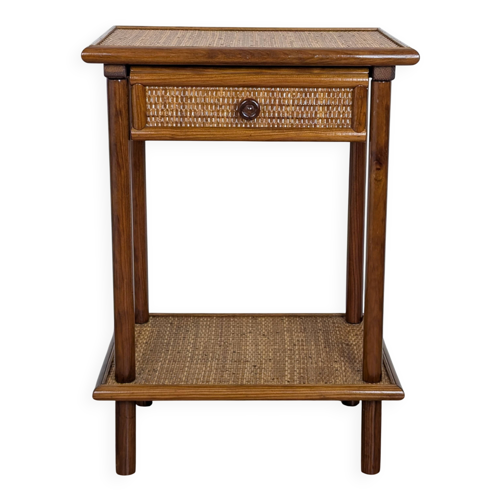 Rattan bedside table