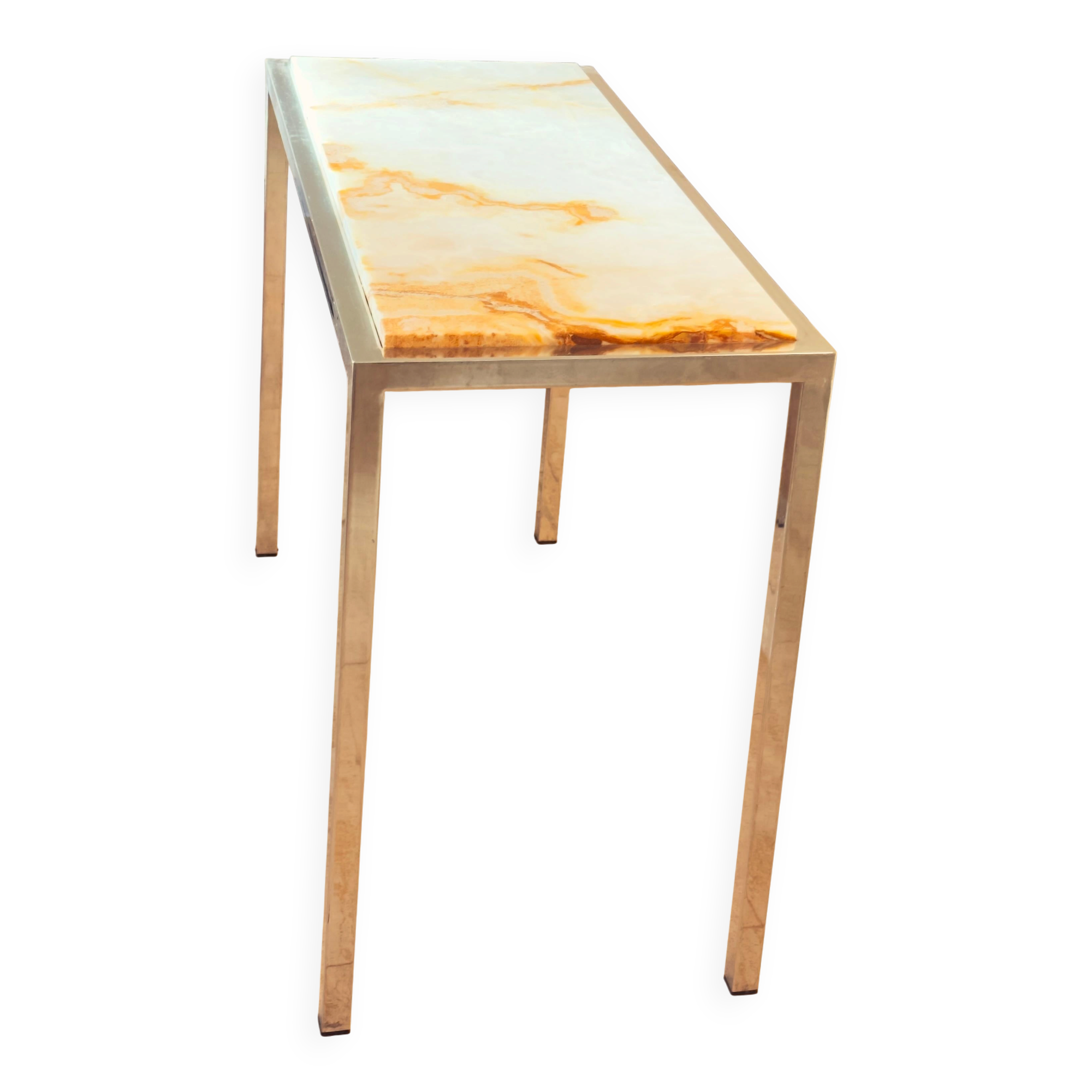 Pair of Italian Console Tables in Marble and Chrome, 1970s