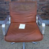 Cognac leather armchair by Delta 2000 for Wilkhahn, Germany, 1960s