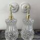 Pair of vintage gold and chiseled glass wall lights