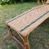 Long rattan chair - bamboo