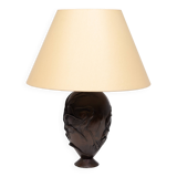 Bronze Lamp stand vase Depicting Cranes and Bamboo Meiji period