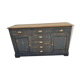 Cabinet bahut seven drawers and two doors patina gray