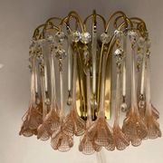 Pink Murano Glass Flower Sconces 1970’s