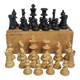 Antique Staunton Design Chess Set - Turned Wood Pieces (King 6cm)