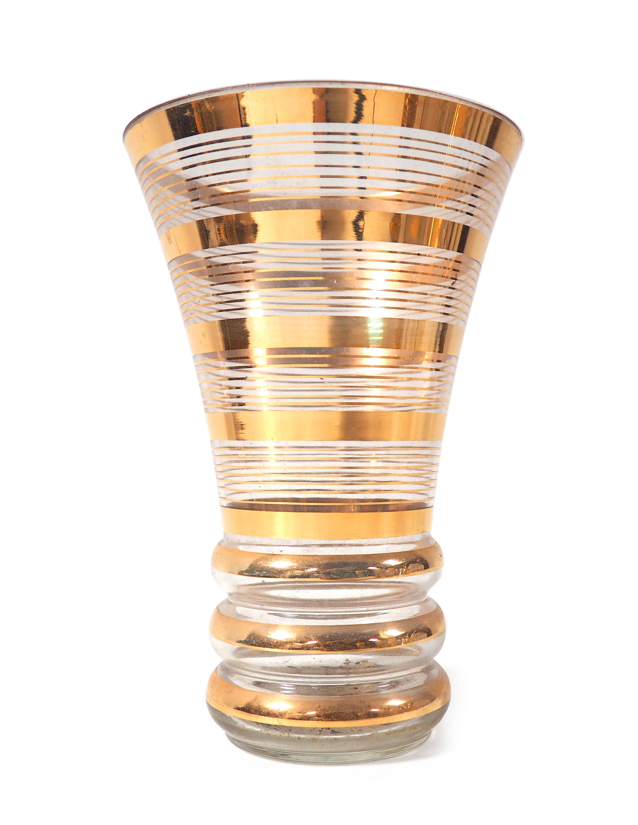 Vase glass golden 40s