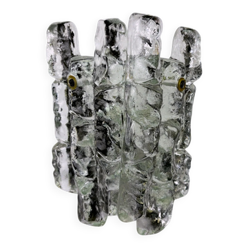 J.T. Kalmar 'Ice Cube' wall light, frosted glass, Austria 1970s