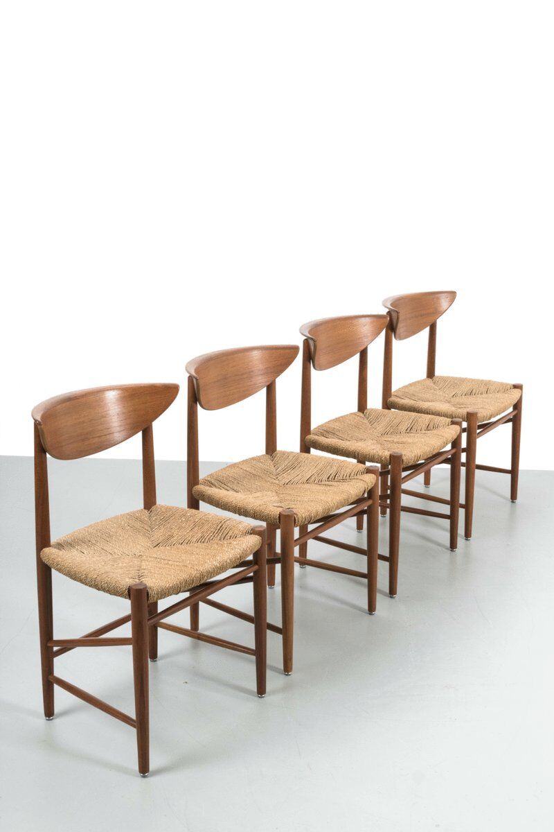 Chaises de salle à manger par Peter Hvidt, ensemble de 4