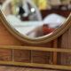 Vintage French Art Deco vanity table in brass and marble, 1940s