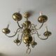 Antique Dutch 6-light chandelier in solid bronze