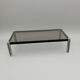 Large smoked glass and chrome coffee table 120 cm – vintage design